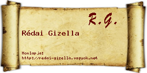 Rédai Gizella névjegykártya